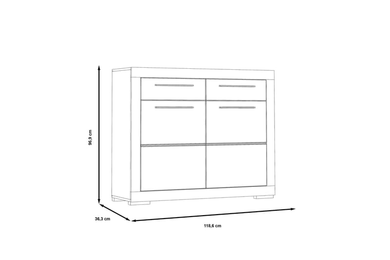Luovaure Skoskap 119 cm - Brun/Hvit - Oppbevaring - Skooppbevaring - Skoskap
