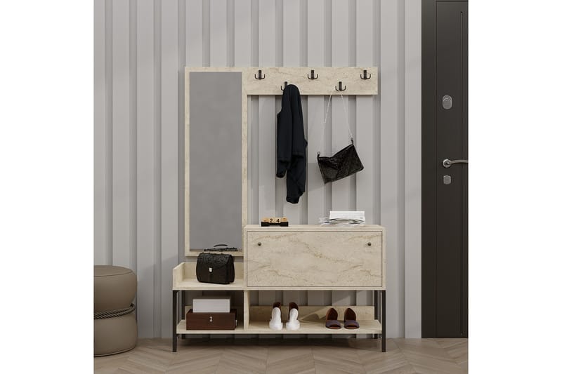 Magboro Skoskap 120 cm - Beige - Oppbevaring - Skooppbevaring - Skoskap
