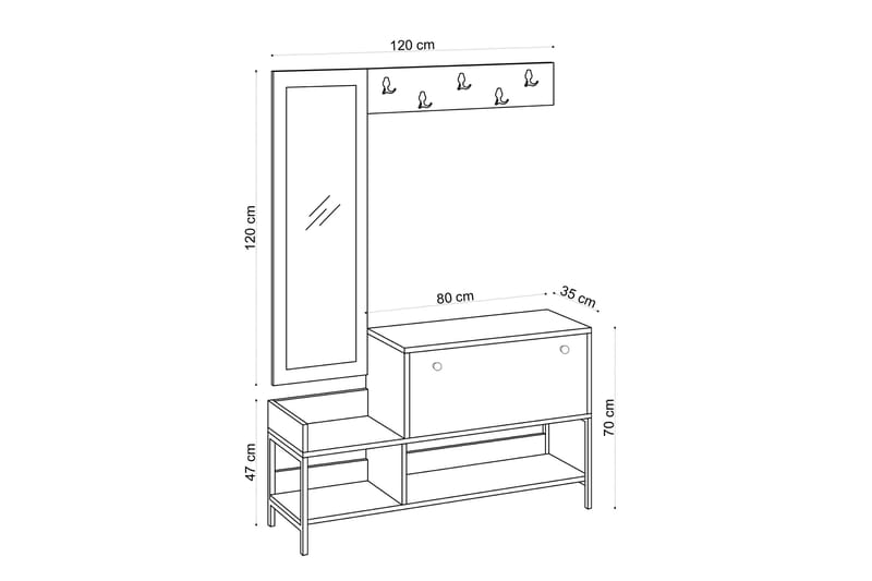 Magboro Skoskap 120 cm - Beige - Oppbevaring - Skooppbevaring - Skoskap