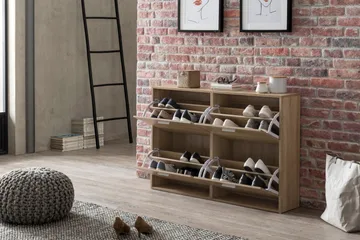 Metia Skoskap 120x24 cm - Brun - Oppbevaring - Skooppbevaring