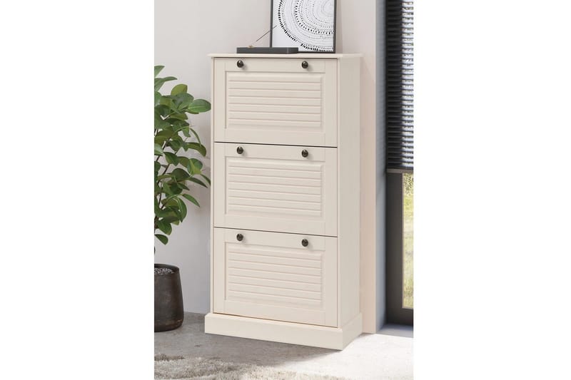 Mille Skoskap 75x130 cm - Hvit - Oppbevaring - Skooppbevaring - Skoskap