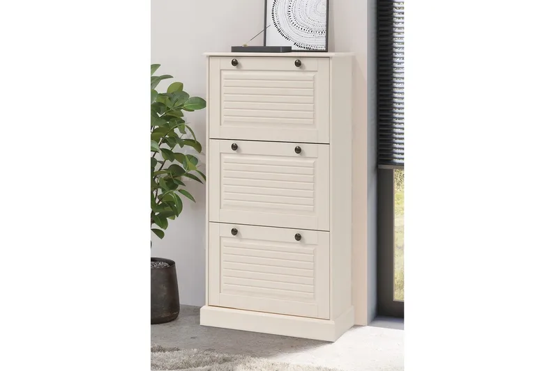 Mille Skoskap 75x130 cm - Hvit - Oppbevaring - Skooppbevaring - Skoskap