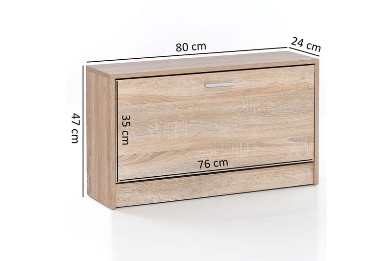 Mosbarger Skohylle 80x24 cm - Brun - Oppbevaring - Skooppbevaring