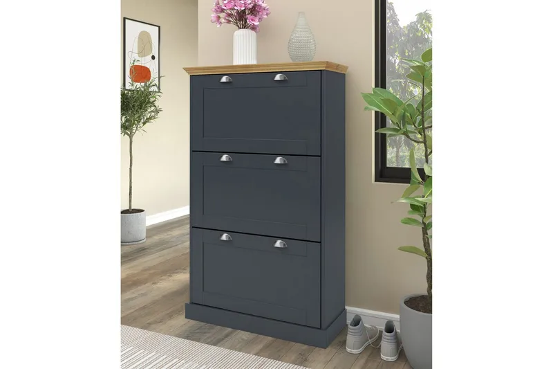 Motala Skoskap 80x132 cm - Grå - Oppbevaring - Skooppbevaring