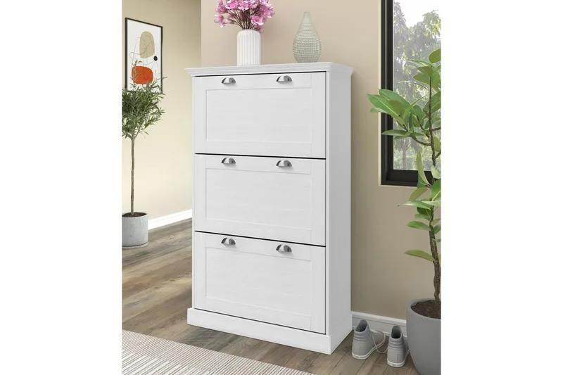 Motala Skoskap 80x132 cm - Hvit - Oppbevaring - Skooppbevaring