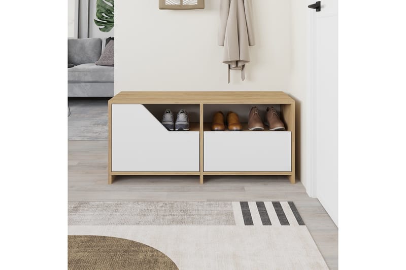 Nexus Skoskap 105 cm - Eik/Hvit - Oppbevaring - Skooppbevaring - Skoskap