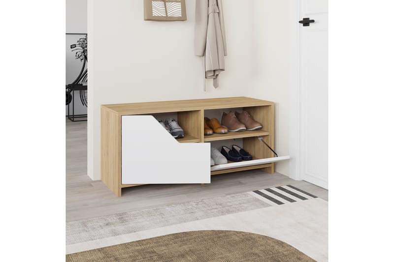 Nexus Skoskap 105 cm - Eik/Hvit - Oppbevaring - Skooppbevaring - Skoskap