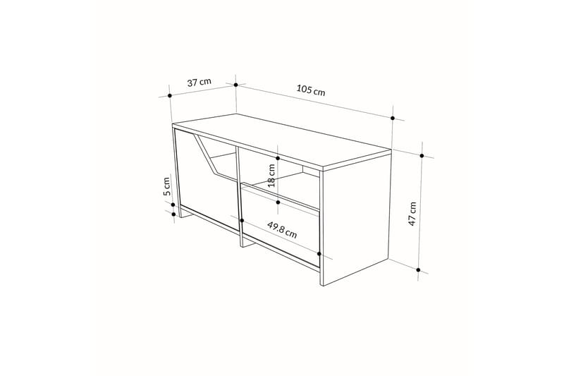 Nexus Skoskap 105 cm - Eik/Hvit - Oppbevaring - Skooppbevaring - Skoskap