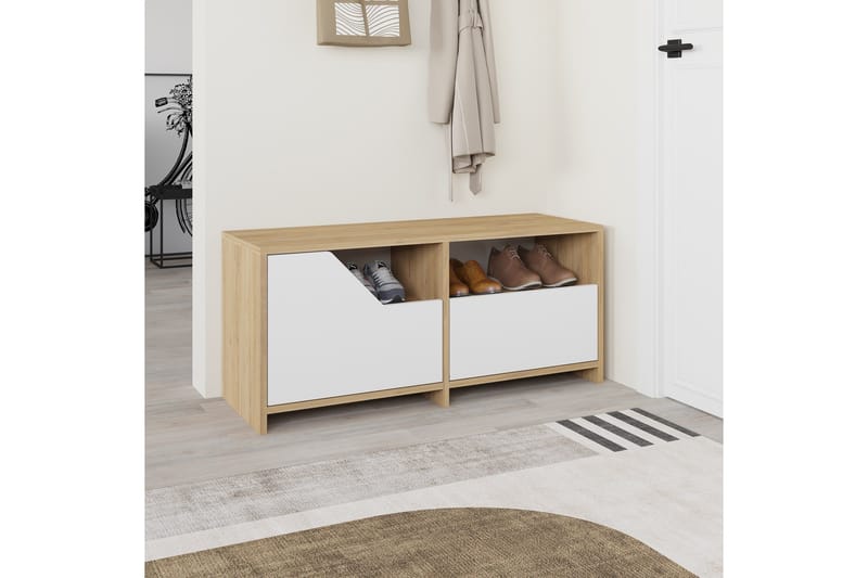 Nexus Skoskap 105 cm - Eik/Hvit - Oppbevaring - Skooppbevaring - Skoskap