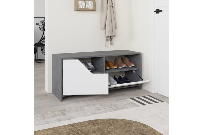 Nexus Skoskap 105 cm - Grå/Hvit - Oppbevaring - Skooppbevaring