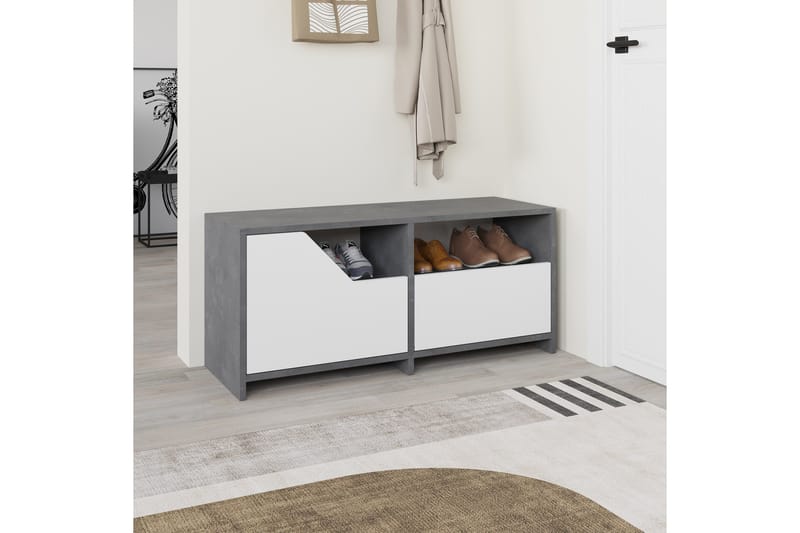 Nexus Skoskap 105 cm - Grå/Hvit - Oppbevaring - Skooppbevaring