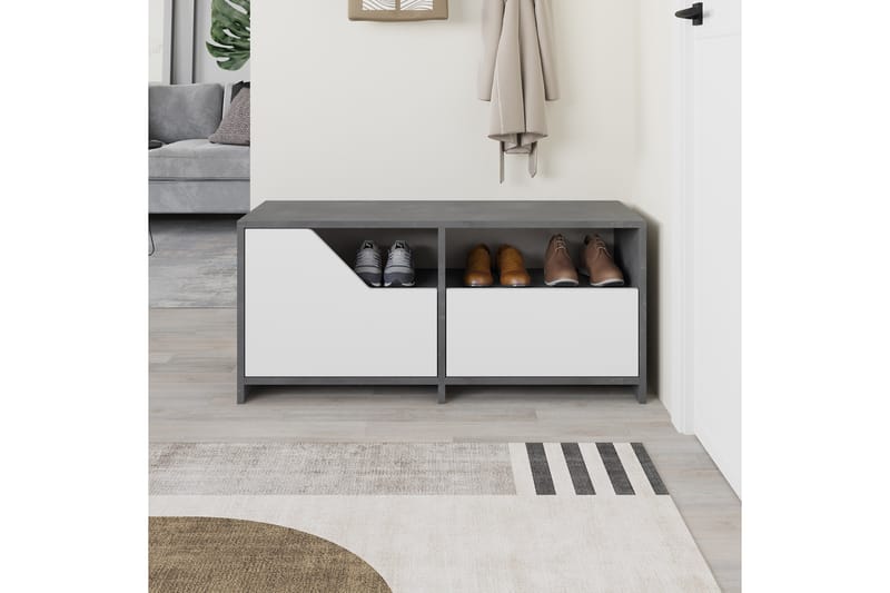 Nexus Skoskap 105 cm - Grå/Hvit - Oppbevaring - Skooppbevaring - Skoskap