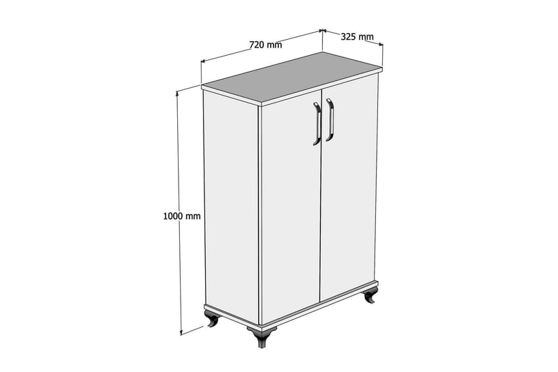 Oceania Skoskap 72 cm - Valnøtt / Hvit - Skoskap - Gangoppbevaring - Skooppbevaring