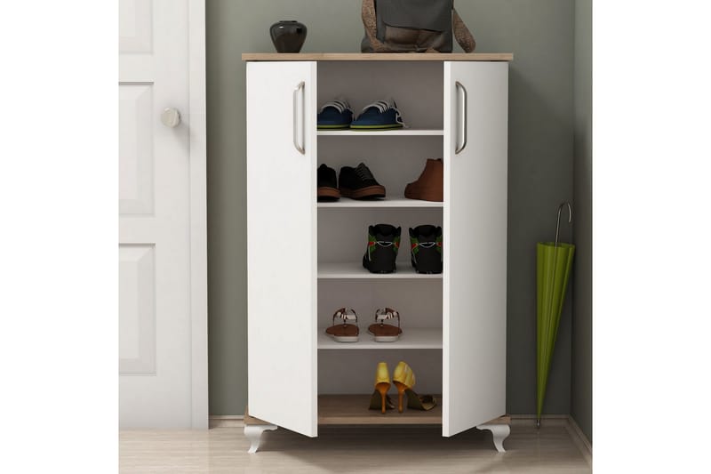 Oceania Skoskap 72 cm - Valnøtt / Hvit - Oppbevaring - Skooppbevaring - Skoskap