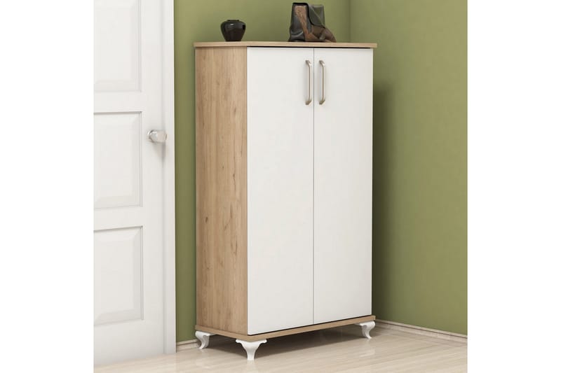 Plomer Skoskap 72 cm - Valnøtt / Hvit - Oppbevaring - Skooppbevaring - Skoskap