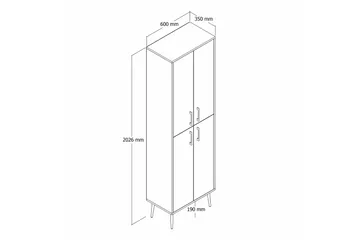 Retzow Skoskap 60 cm - Gull/Hvit - Oppbevaring - Skooppbevaring