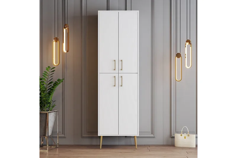 Retzow Skoskap 60 cm, Gull/Hvit