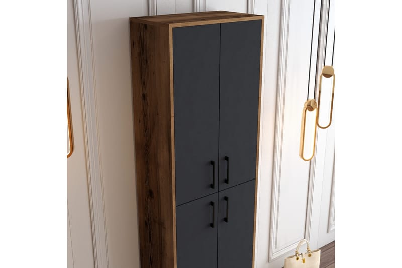 Retzow Skoskap 60x35 cm - Mørkebrun/Antrasitt - Oppbevaring - Skooppbevaring - Skoskap