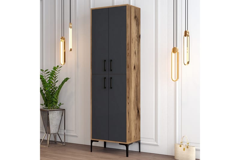 Retzow Skoskap 60x35 cm - Mørkebrun/Antrasitt - Oppbevaring - Skooppbevaring - Skoskap