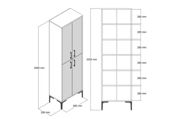 Retzow Skoskap 60x35 cm - Mørkebrun/Hvit - Oppbevaring - Skooppbevaring