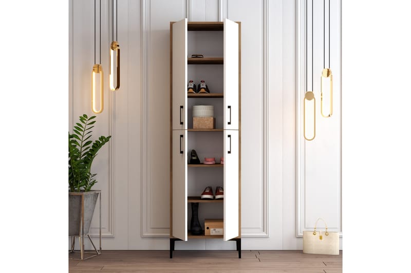 Retzow Skoskap 60x35 cm - Mørkebrun/Hvit - Oppbevaring - Skooppbevaring - Skoskap