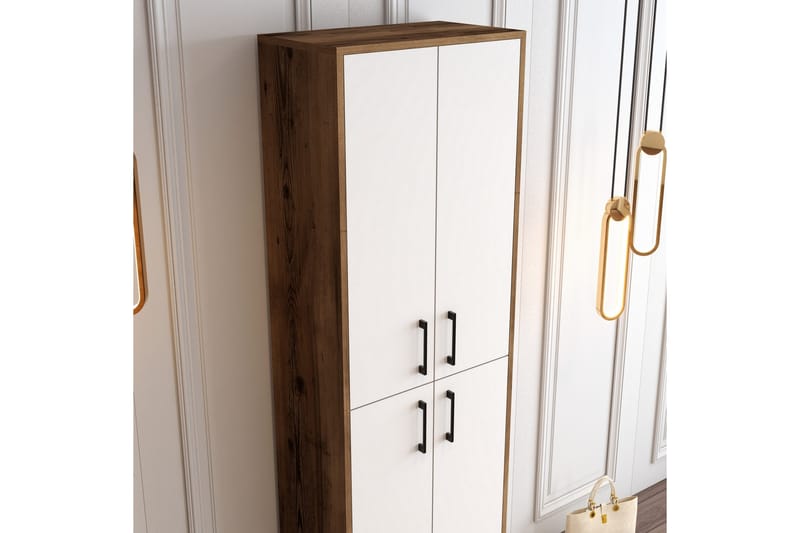 Retzow Skoskap 60x35 cm - Mørkebrun/Hvit - Oppbevaring - Skooppbevaring - Skoskap