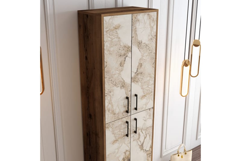 Retzow Skoskap 60x35 cm - Mørkebrun/Hvit - Oppbevaring - Skooppbevaring - Skoskap