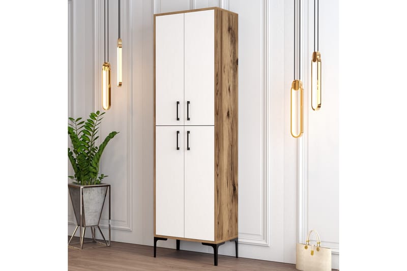 Retzow Skoskap 60x35 cm - Mørkebrun/Hvit - Oppbevaring - Skooppbevaring - Skoskap