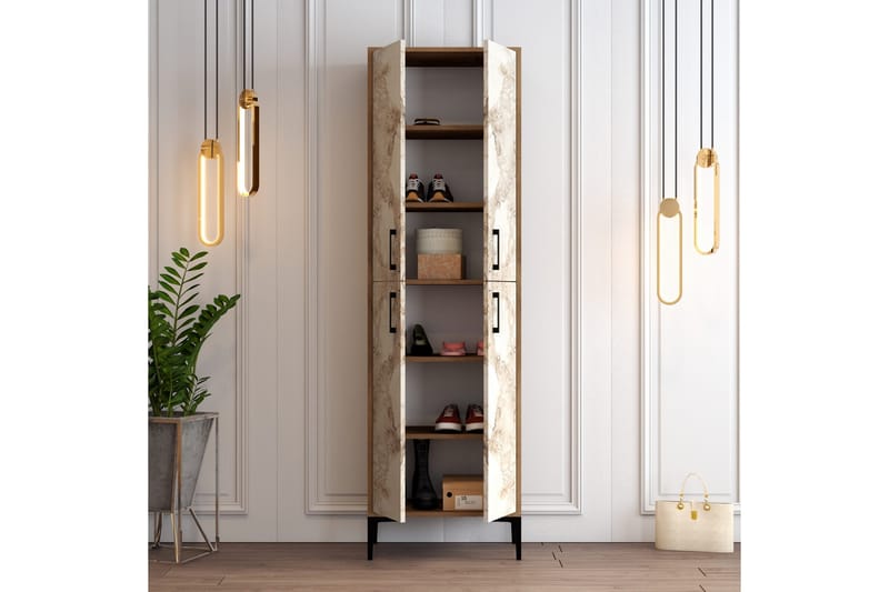 Retzow Skoskap 60x35 cm - Mørkebrun/Hvit - Oppbevaring - Skooppbevaring - Skoskap