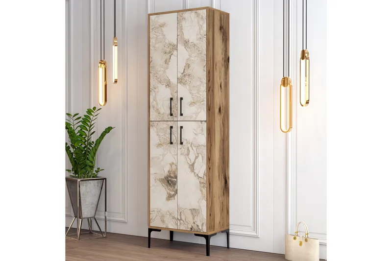 Retzow Skoskap 60x35 cm - Mørkebrun/Hvit - Oppbevaring - Skooppbevaring - Skoskap