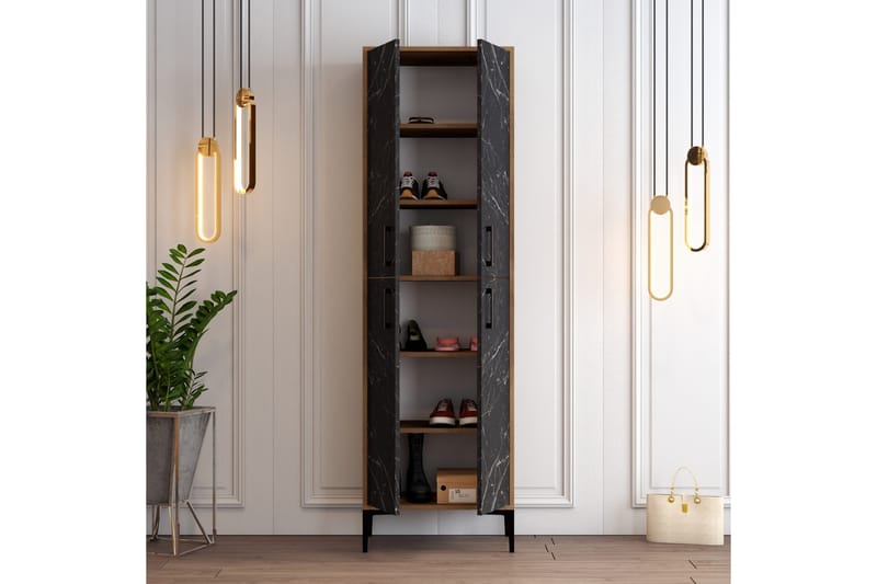 Retzow Skoskap 60x35 cm - Mørkebrun/Svart - Oppbevaring - Skooppbevaring - Skoskap