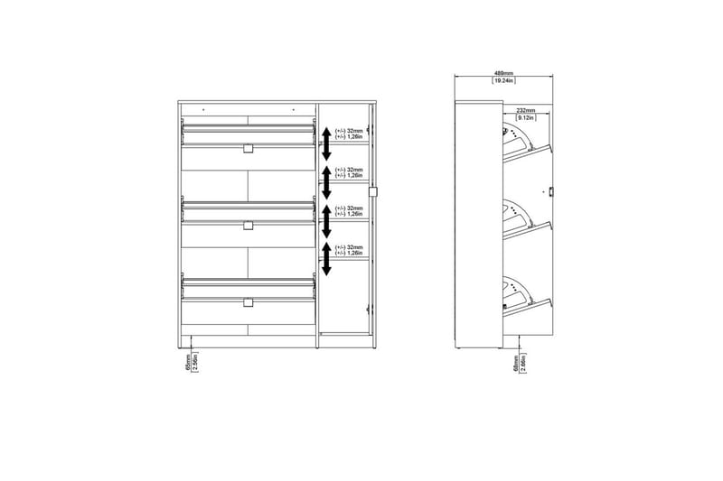 Rivornis Skoskap 98,8 cm - Natur - Oppbevaring - Skooppbevaring - Skoskap
