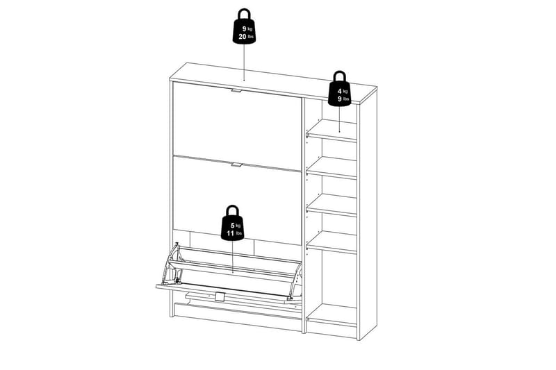 Rivornis Skoskap 98,8 cm - Natur - Oppbevaring - Skooppbevaring - Skoskap