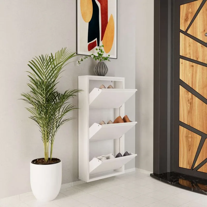 Rylanis skoskap 50x103 cm - Hvit - Oppbevaring - Skooppbevaring