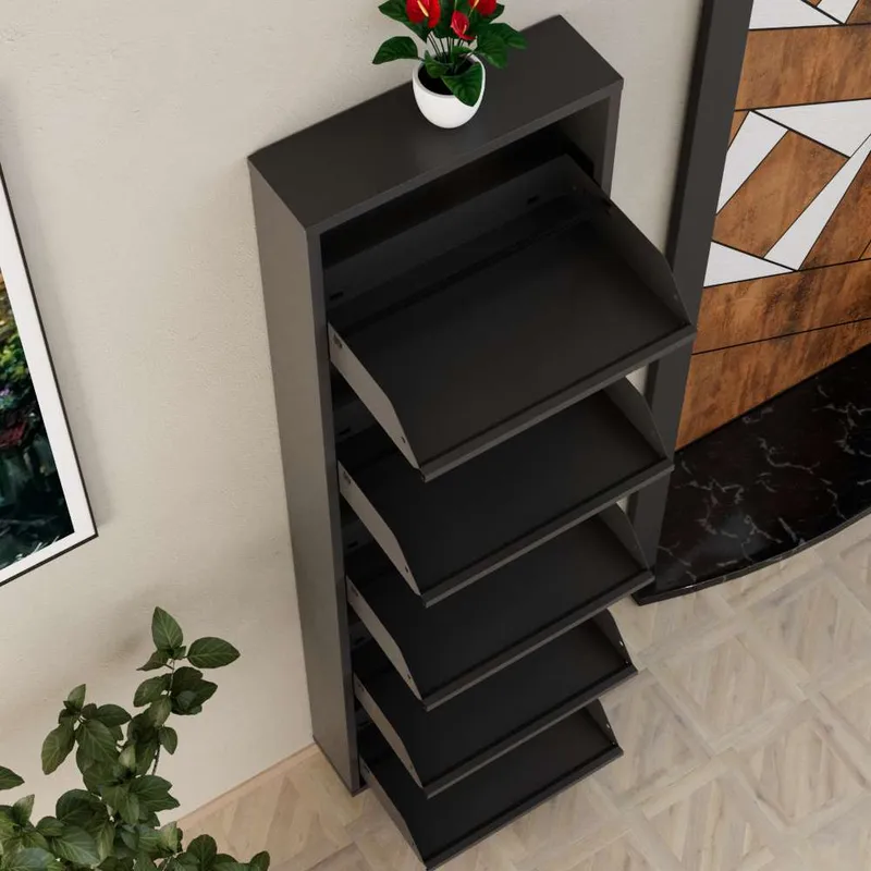 Rylanis skoskap 50x169 cm - Antrasitt - Oppbevaring - Skooppbevaring