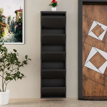 Rylanis skoskap 50x169 cm - Antrasitt - Oppbevaring - Skooppbevaring