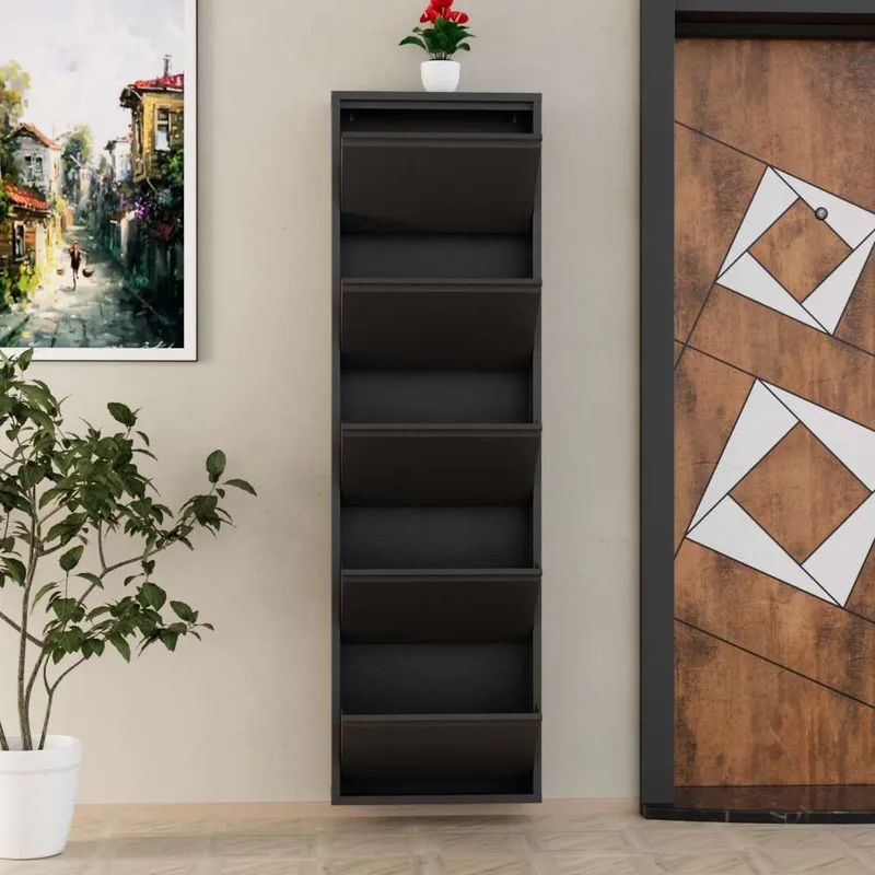 Rylanis skoskap 50x169 cm - Antrasitt - Oppbevaring - Skooppbevaring