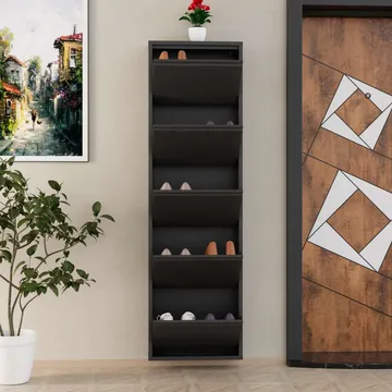 Rylanis skoskap 50x169 cm - Antrasitt - Oppbevaring - Skooppbevaring