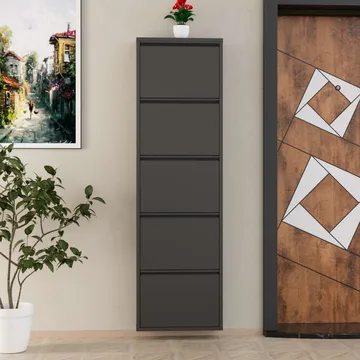 Rylanis skoskap 50x169 cm - Antrasitt - Oppbevaring - Skooppbevaring
