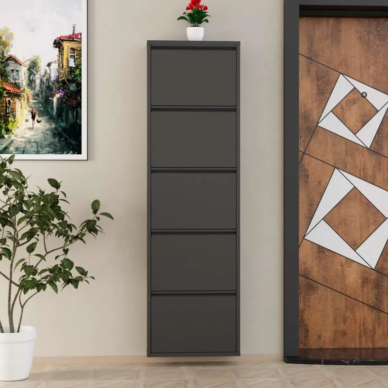 Rylanis skoskap 50x169 cm - Antrasitt - Oppbevaring - Skooppbevaring