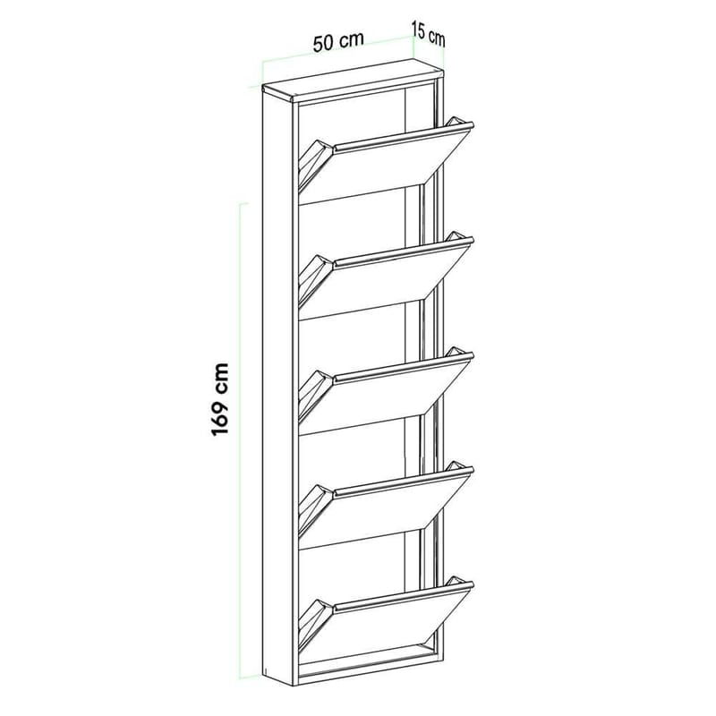 Rylanis skoskap 50x169 cm - Antrasitt - Oppbevaring - Skooppbevaring - Skoskap