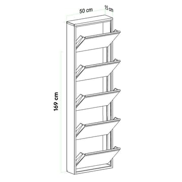 Rylanis skoskap 50x169 cm - Antrasitt - Oppbevaring - Skooppbevaring