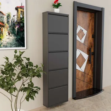 Rylanis skoskap 50x169 cm - Antrasitt - Oppbevaring - Skooppbevaring