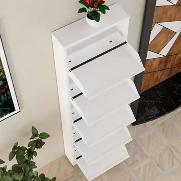 Rylanis skoskap 50x169 cm - Hvit - Oppbevaring - Skooppbevaring