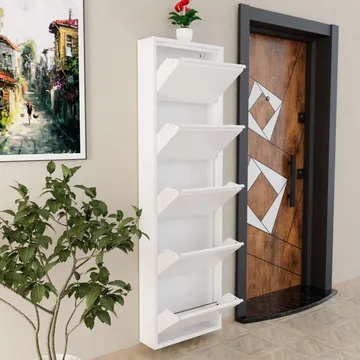 Rylanis skoskap 50x169 cm - Hvit - Oppbevaring - Skooppbevaring