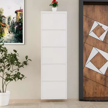 Rylanis skoskap 50x169 cm - Hvit - Oppbevaring - Skooppbevaring