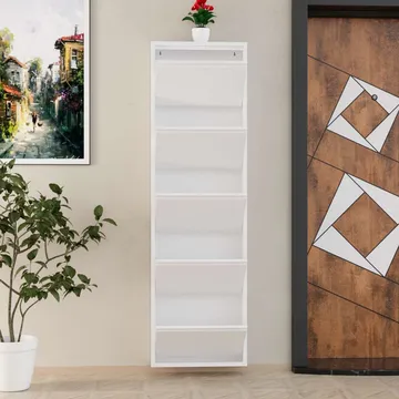 Rylanis skoskap 50x169 cm - Hvit - Oppbevaring - Skooppbevaring