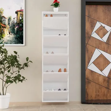 Rylanis skoskap 50x169 cm - Hvit - Oppbevaring - Skooppbevaring