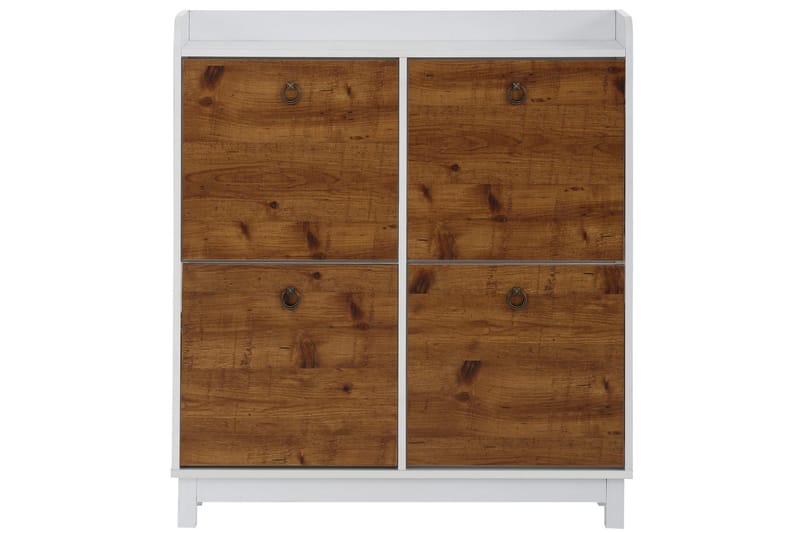 Shellake Skoskap 92x25 cm - Hvit/Natur - Oppbevaring - Skooppbevaring - Skoskap