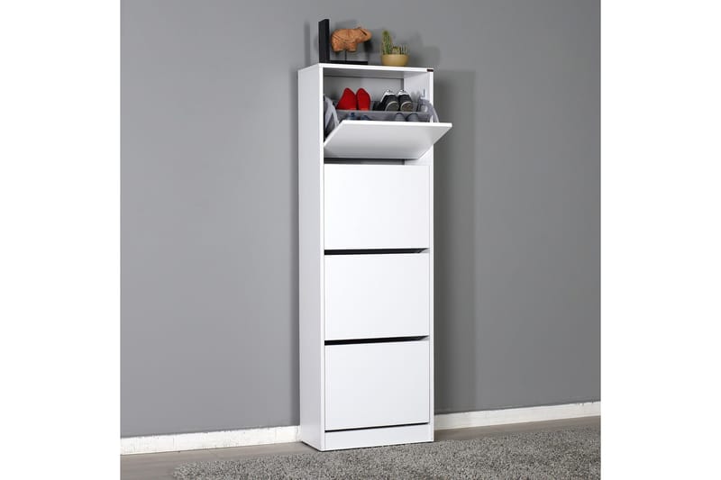 Shoe Cabinet Hvit - Hvit - Oppbevaring - Skooppbevaring - Skoskap